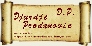 Đurđe Prodanović vizit kartica